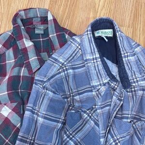 Van Heusen and Haband Plaid Shirts